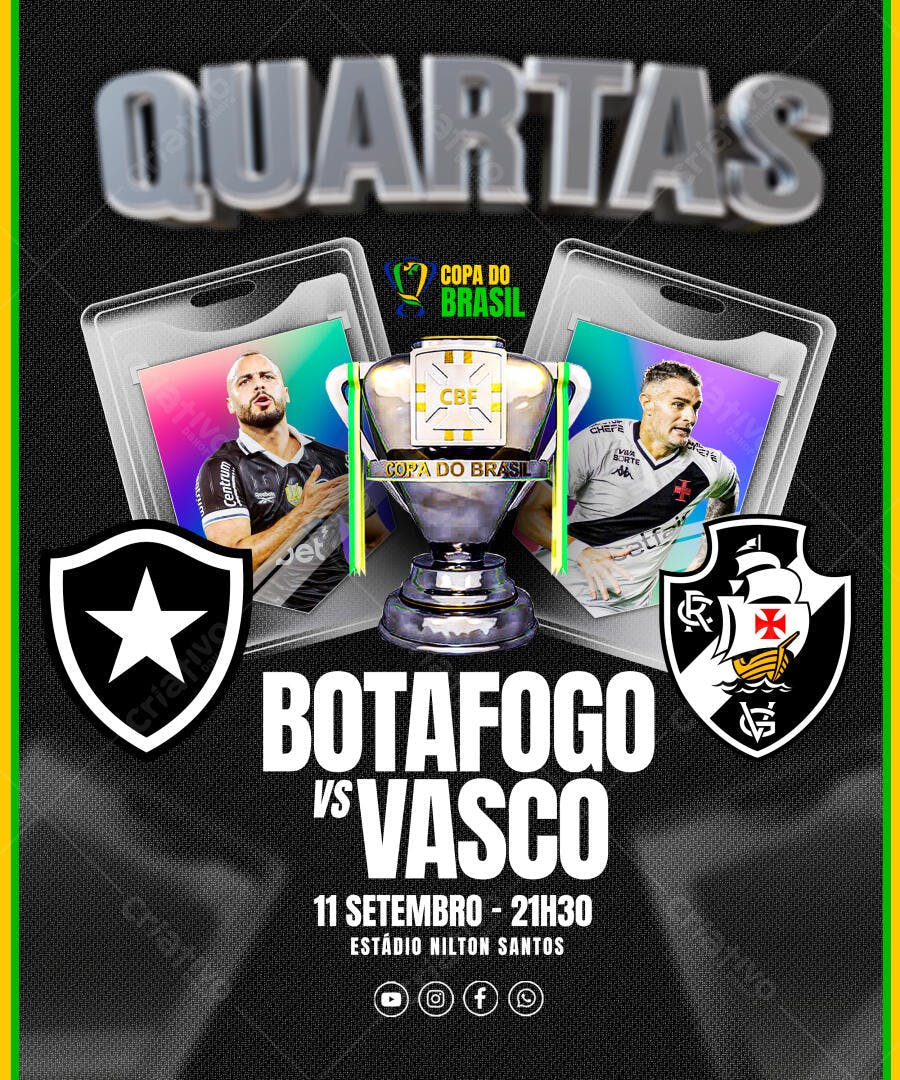 Flyer Botafogo x Vasco 11 Setembro PSD Editável