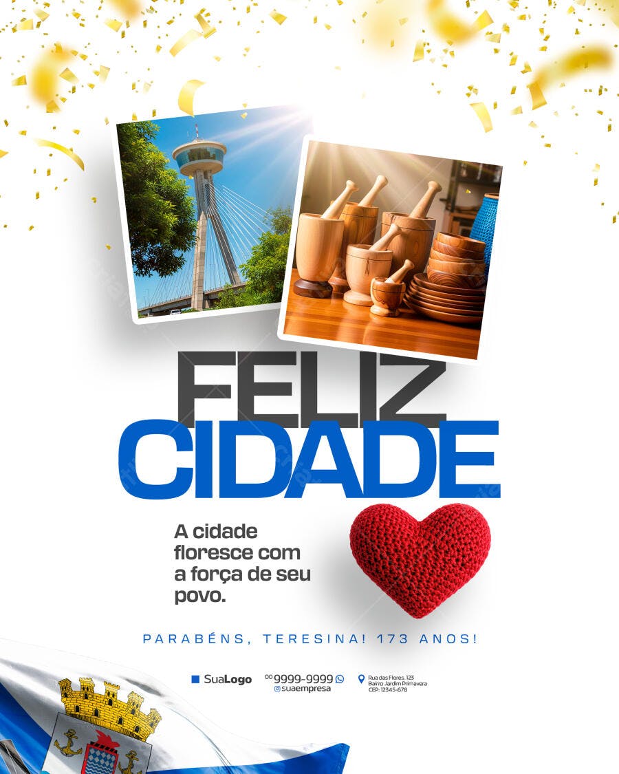 Flyer Aniversário Teresina 173 Anos PSD Editável