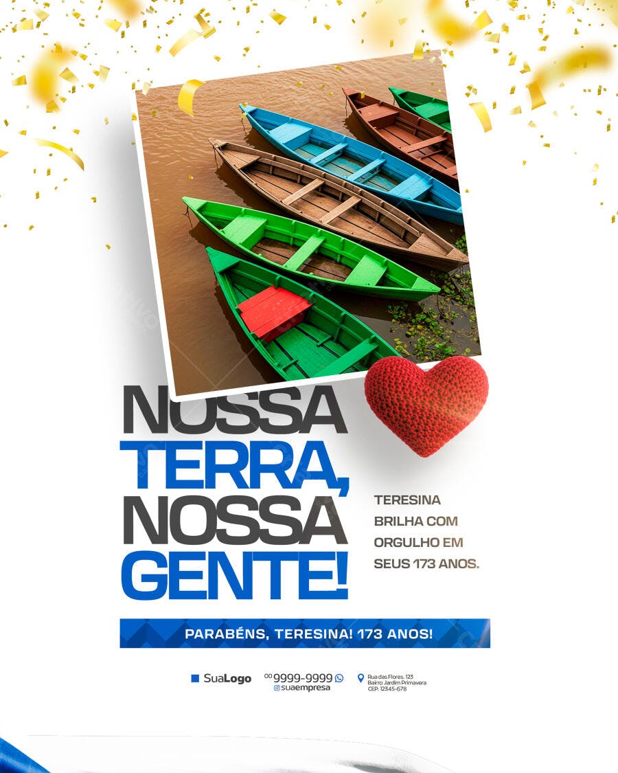 Flyer Aniversário Teresina 173 Anos PSD Editável