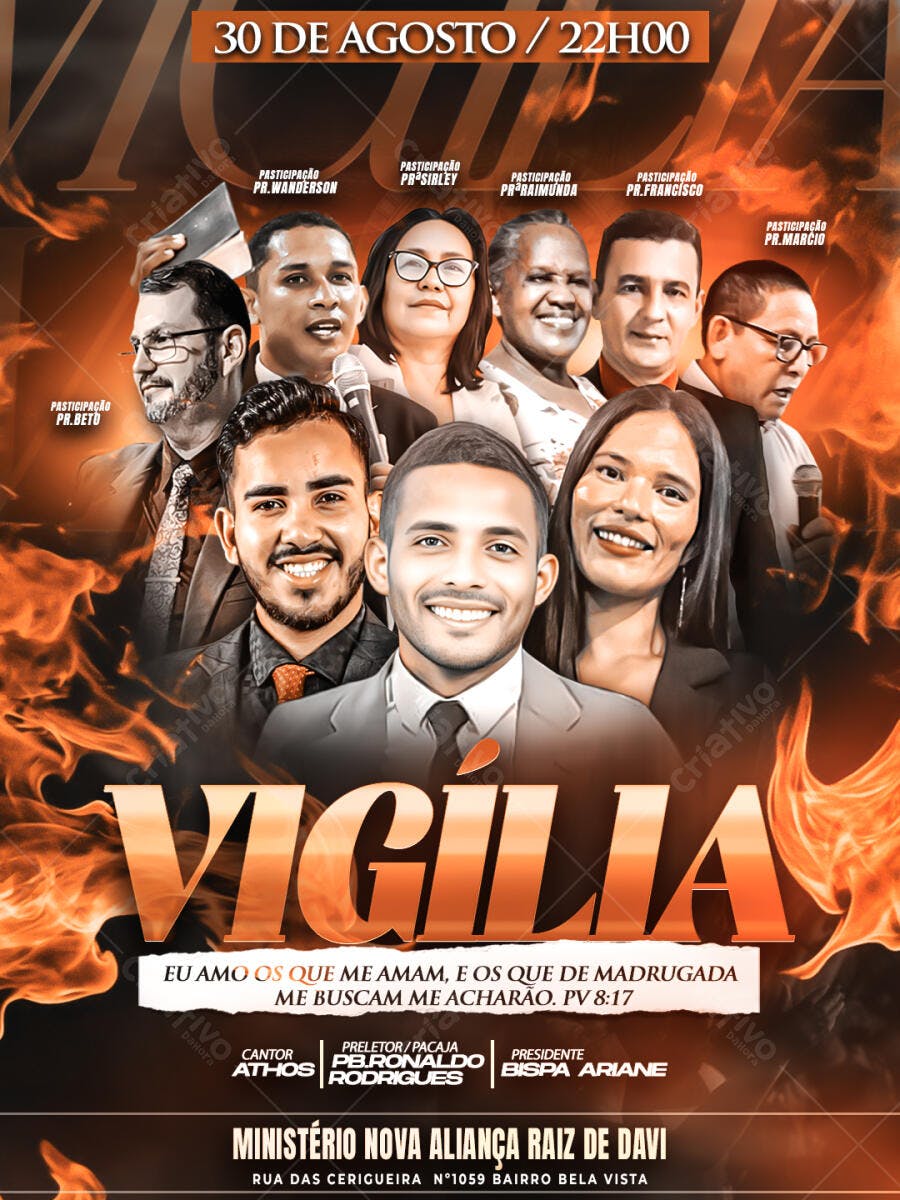 Flyer para Vigília 30 de Agosto PSD Editável