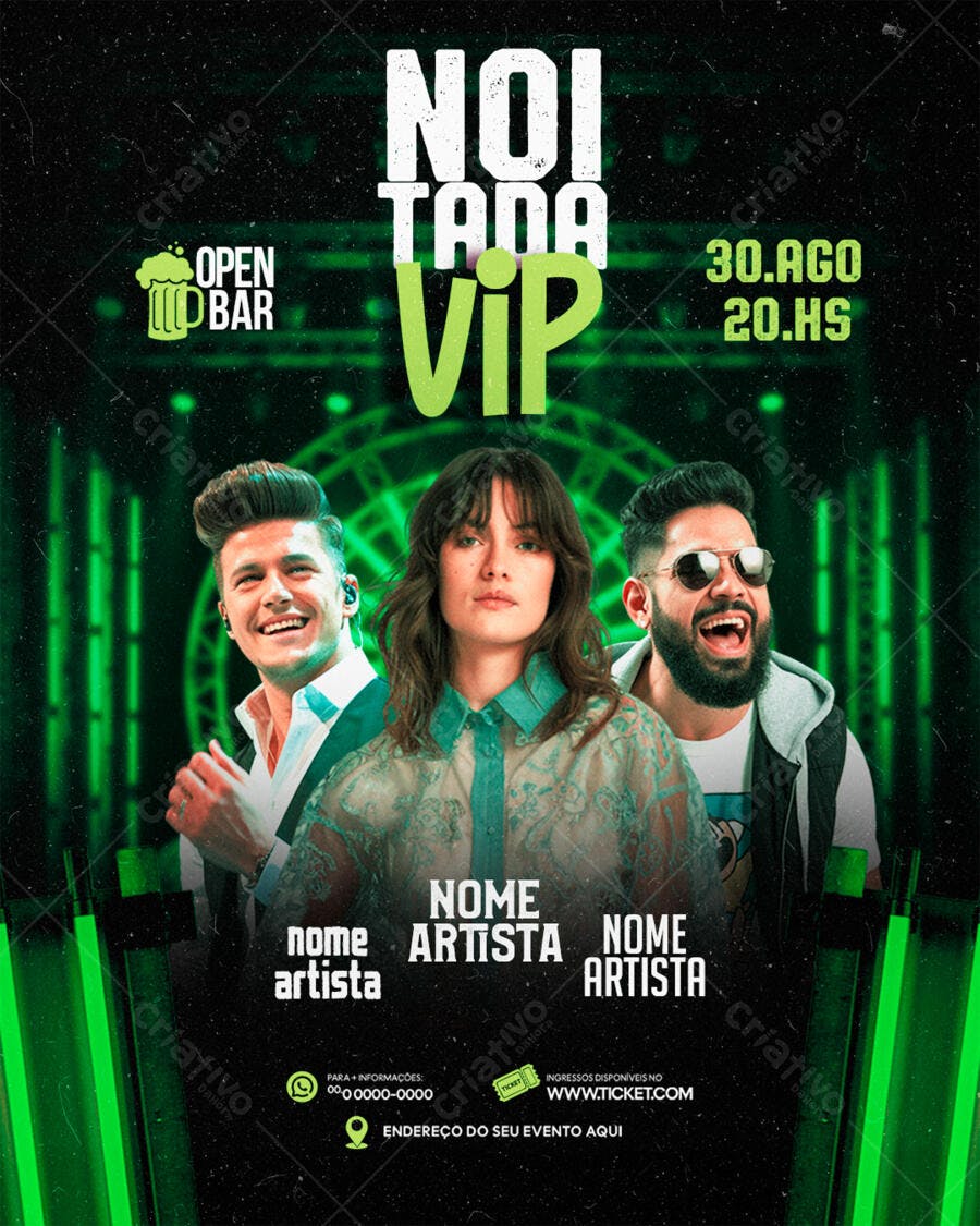Flyer para Festa VIP 30 de Agosto PSD Editável