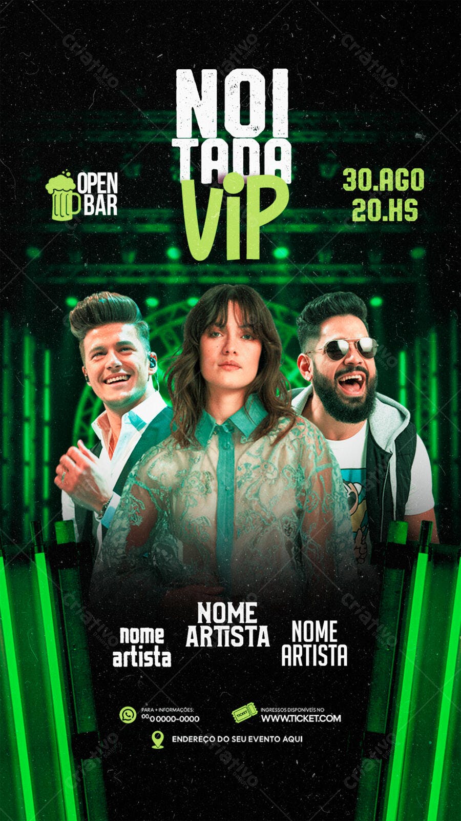 Flyer para Festa VIP 30 de Agosto PSD Editável