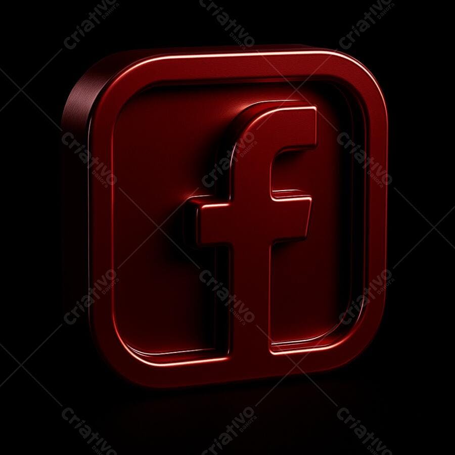 Ícone Facebook em Vermelho Escuro