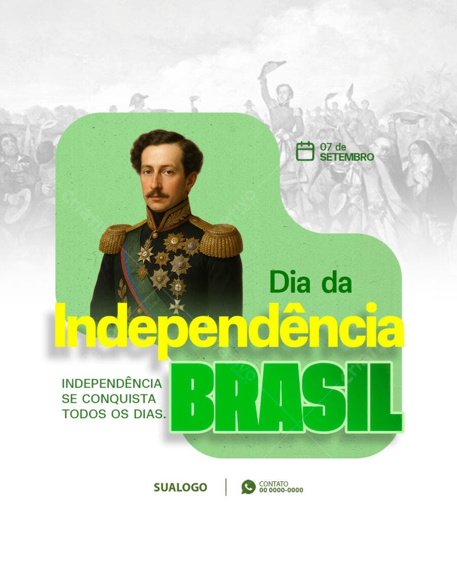Flyer 7 de Setembro Independência Brasil PSD Editável