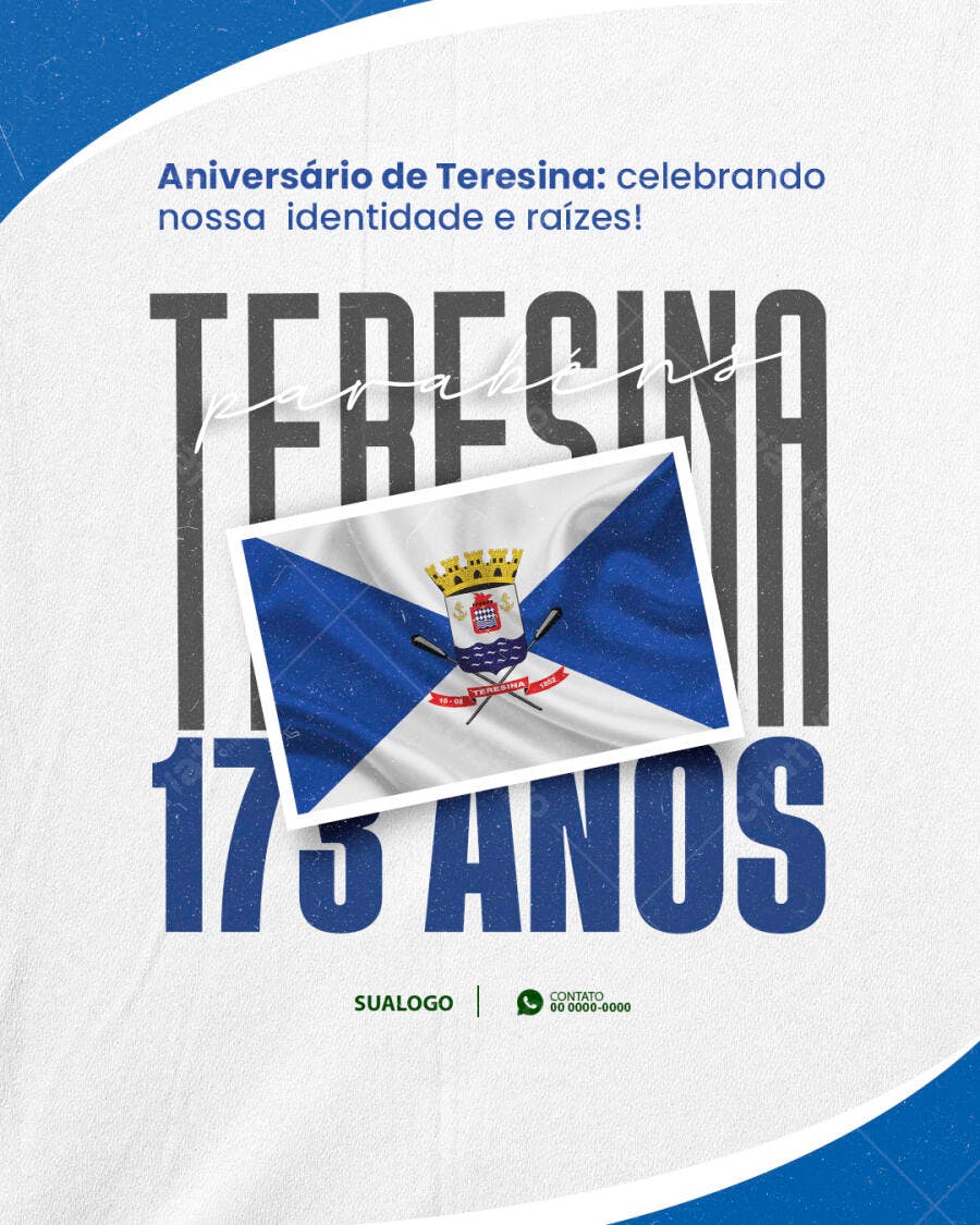 Flyer Aniversário Teresina 175 Anos PSD Editável
