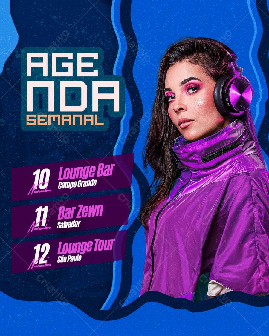 Flyer Agenda Semanal DJ PSD Editável