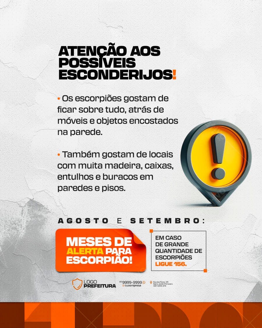 Flyer Agosto/Setembro Alerta Escorpião PSD Editável