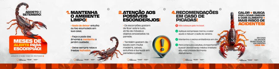 Infográfico Agosto/Setembro: Alerta Escorpião PSD Editável