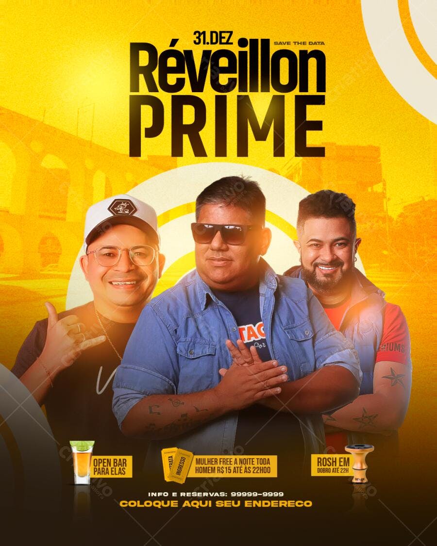 Flyer Réveillon Prime 31 Dez PSD Editável