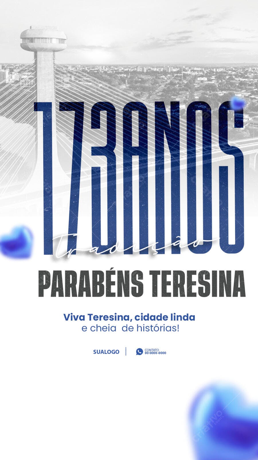 Flyer Aniversário Teresina 173 Anos PSD Editável