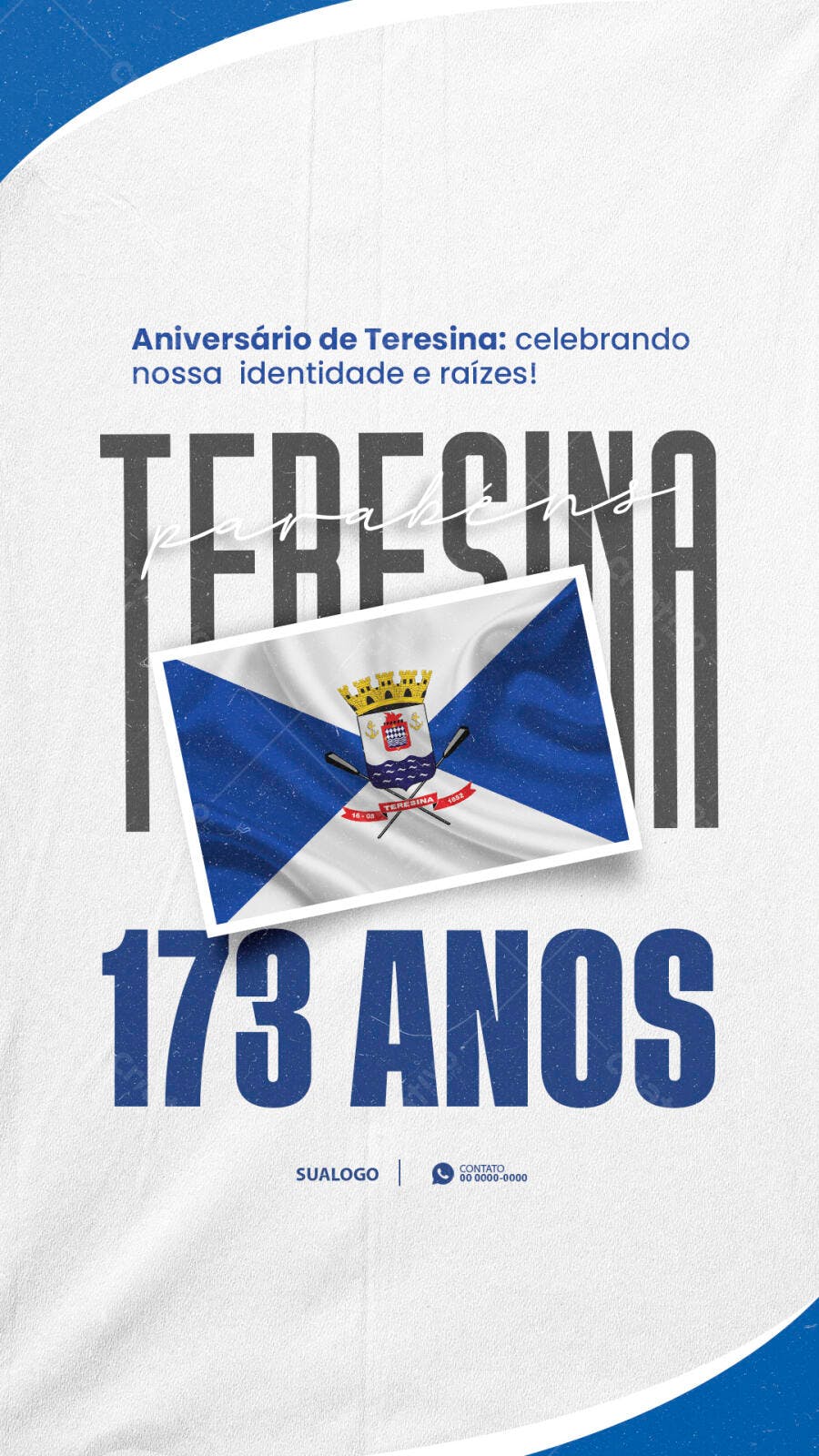 Poster Aniversário Teresina 173 Anos PSD Editável