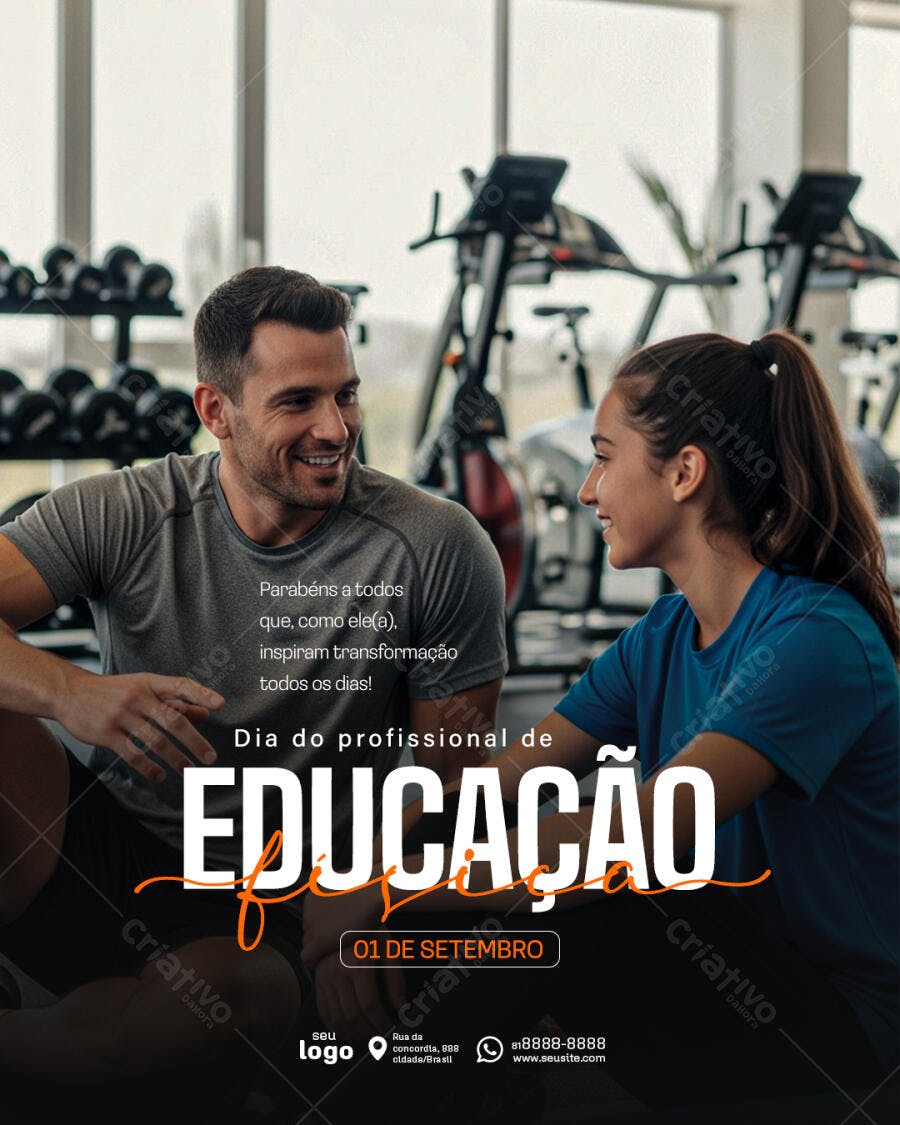 Flyer Dia do Profissional de Educação Física PSD Editável