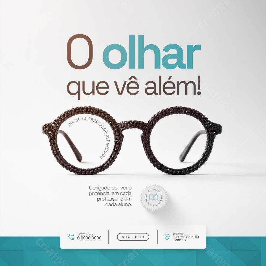 Postagem Dia do Coordenador Pedagógico PSD Editável