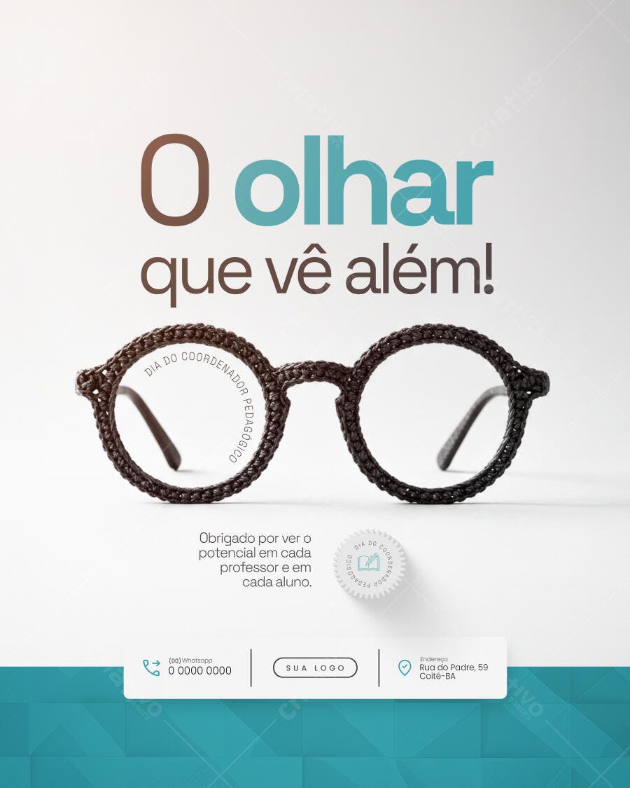 Postagem Dia do Coordenador Pedagógico PSD Editável