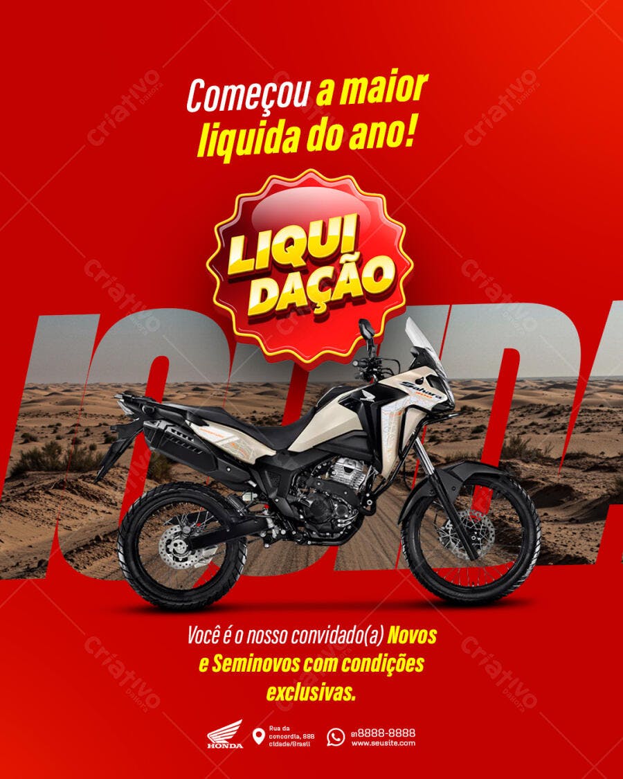 Flyer Liquidação Motos PSD Editável