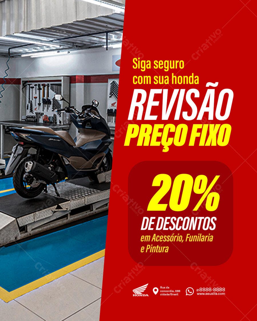Flyer Promoção Revisão Honda PSD Editável