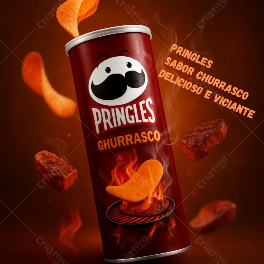 Template de anúncio Pringles Churrasco Editável no Canva