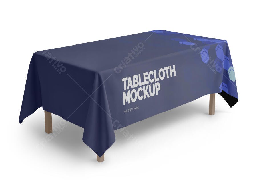 Mockup de Toalha de Mesa Azul Marinho para Eventos