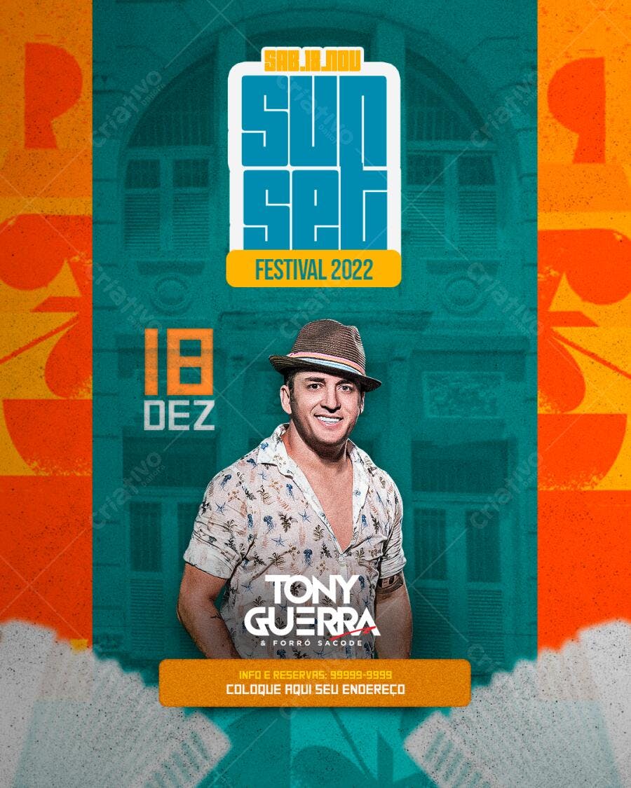 Flyer Sunset Festival 18 Dez PSD Editável