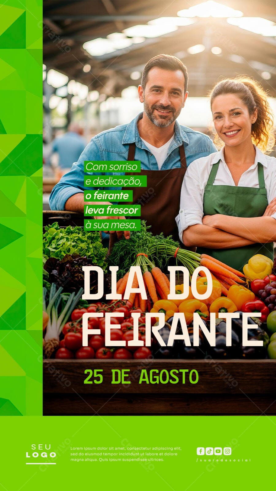 Flyer Dia do Feirante 25 de Agosto PSD Editável
