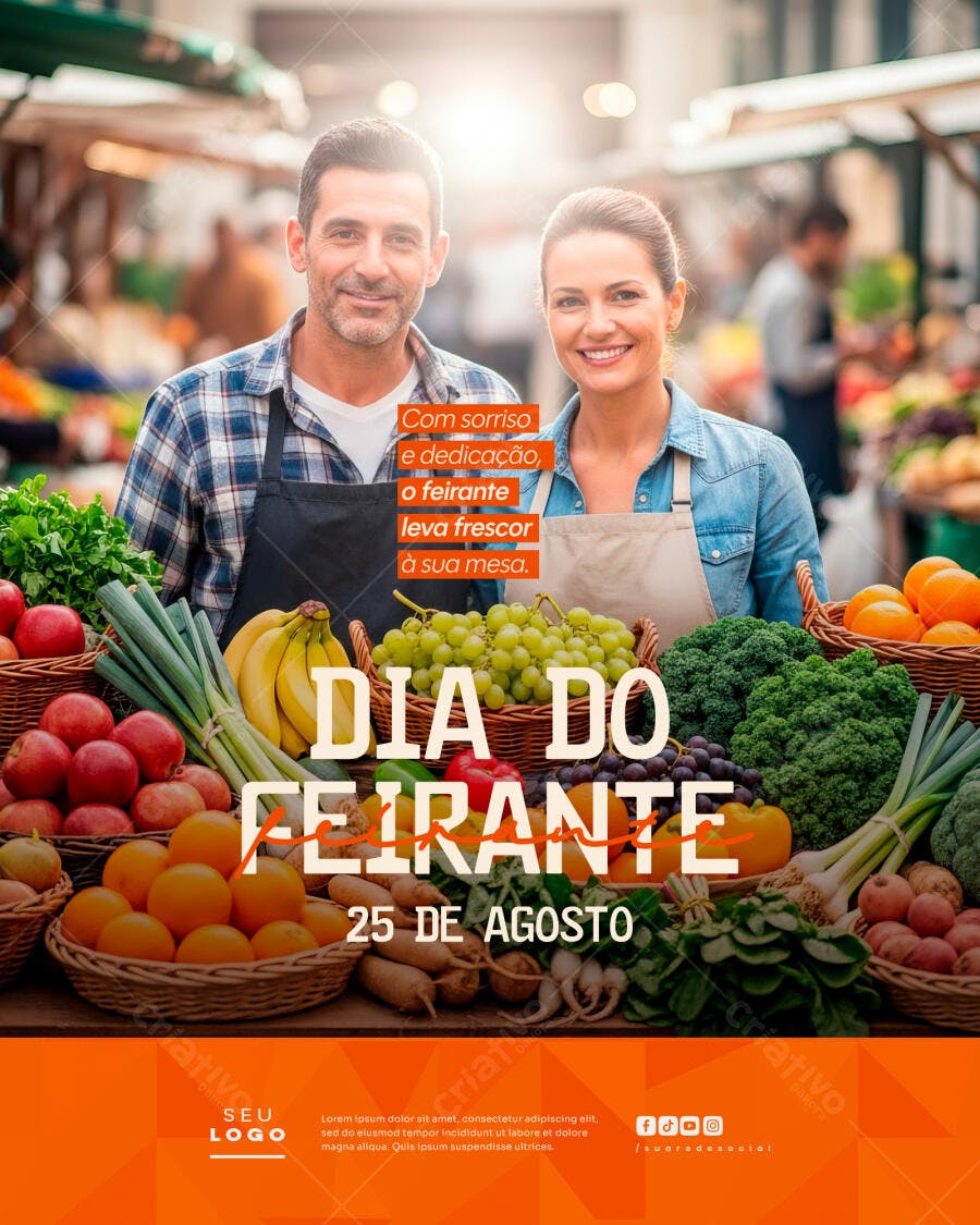 Flyer Dia do Feirante 25 de Agosto PSD Editável