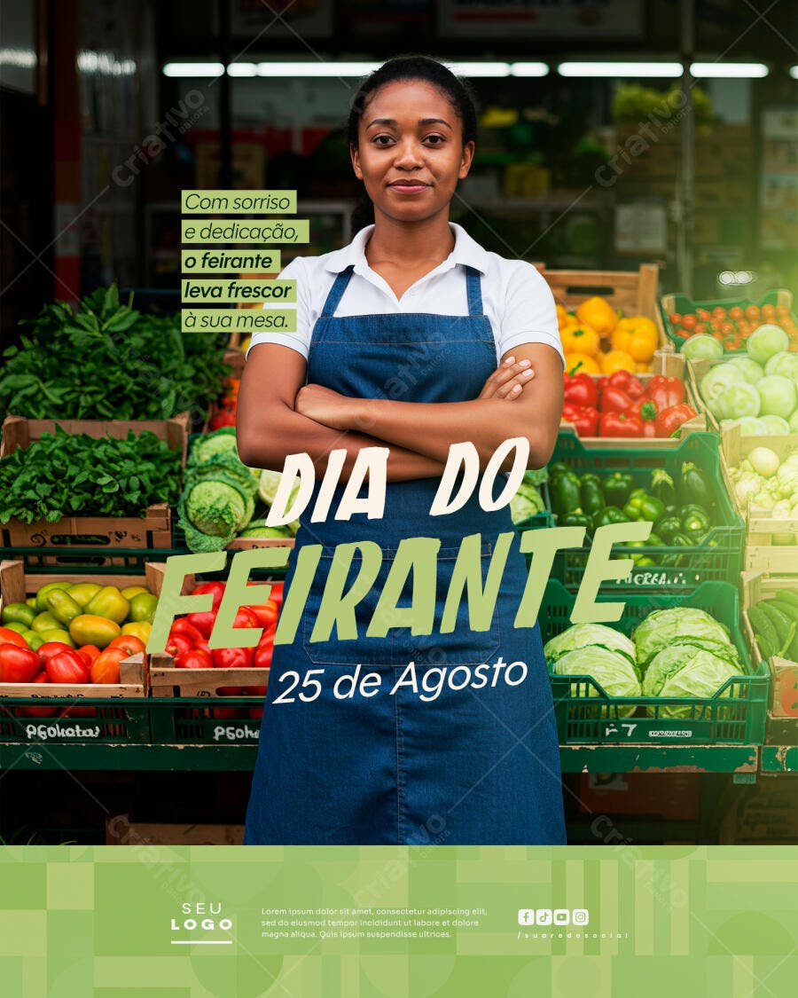 Flyer Dia do Feirante 25 de Agosto PSD Editável