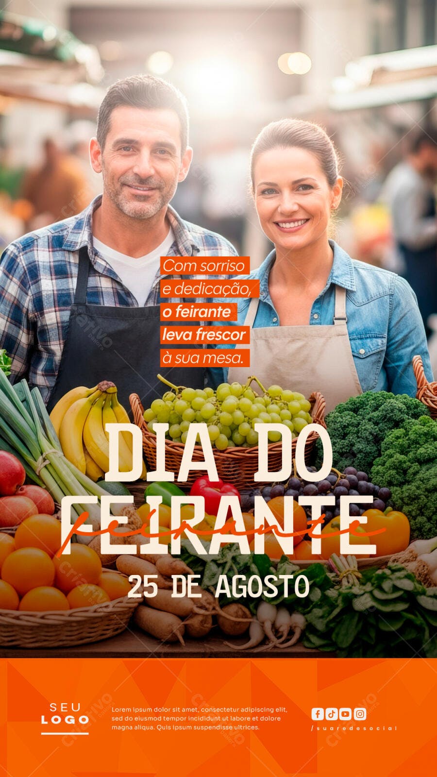 Flyer Dia do Feirante 25 de Agosto PSD Editável