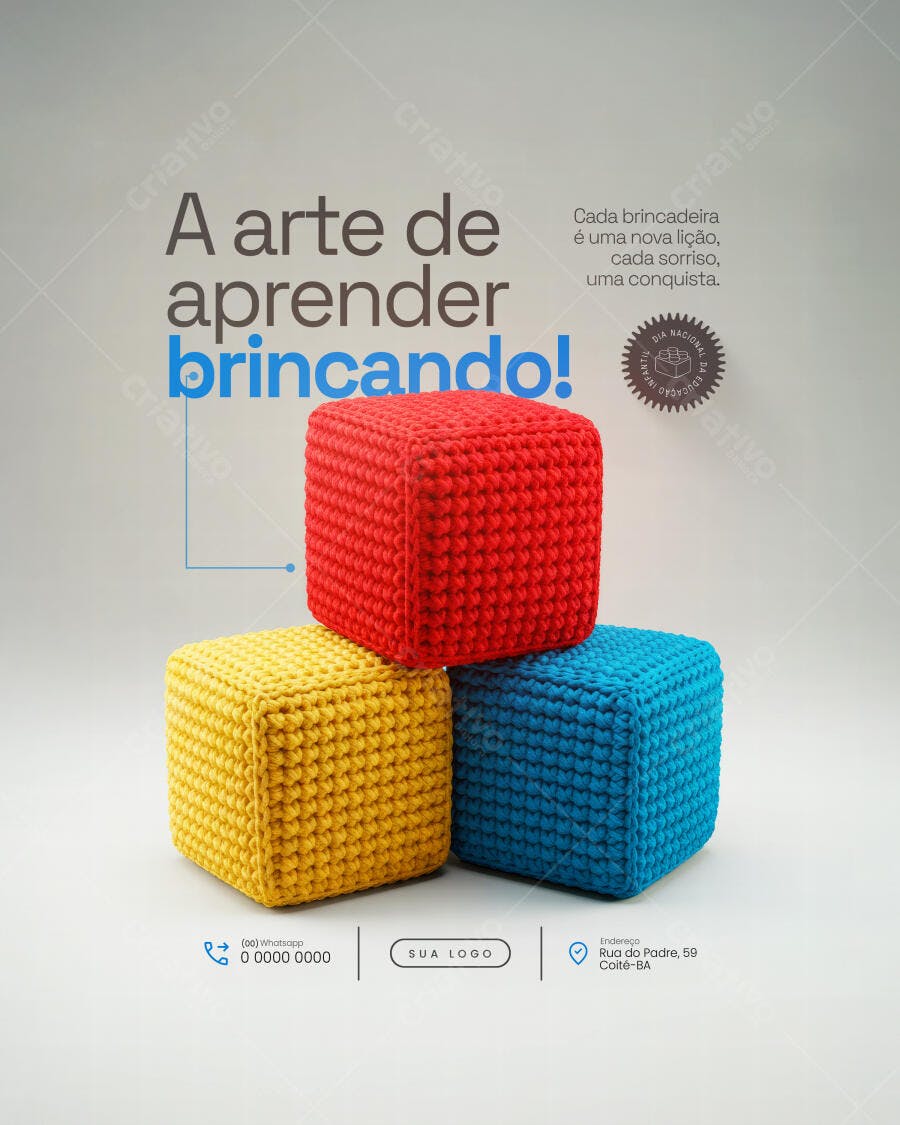 Flyer Dia das Crianças Brincadeiras PSD Editável