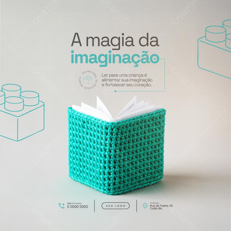 Post para o Dia Nacional da Educação Infantil PSD Editável