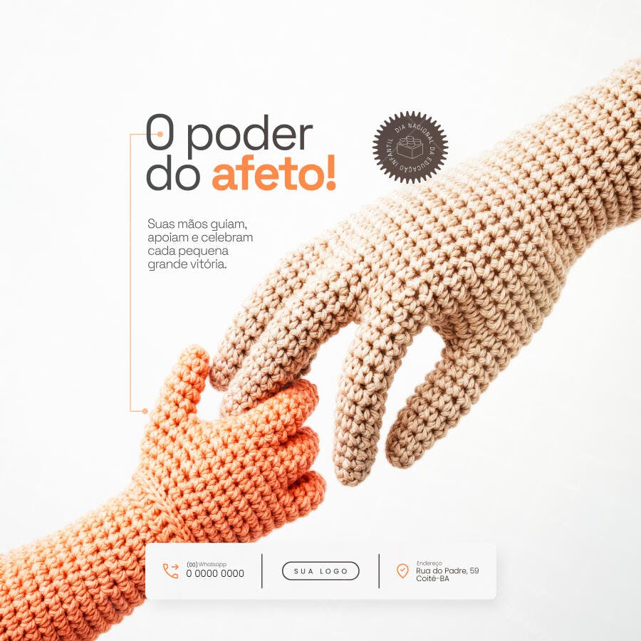 Post Social Media Dia Nacional da Educação Infantil PSD Editável