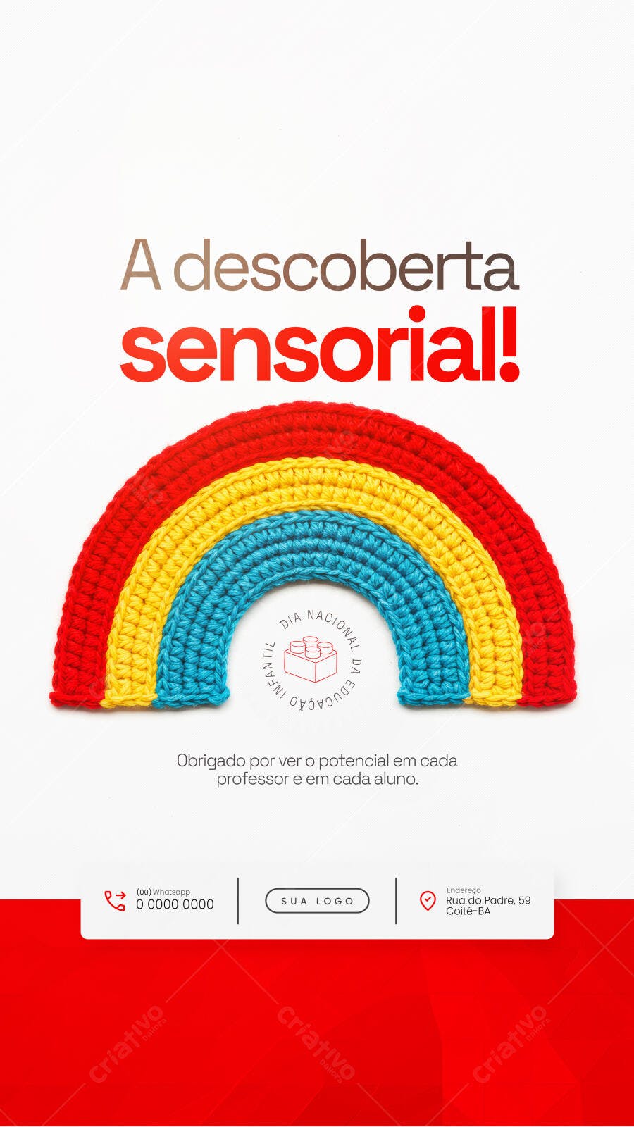 Flyer Dia Nacional da Educação Infantil PSD Editável