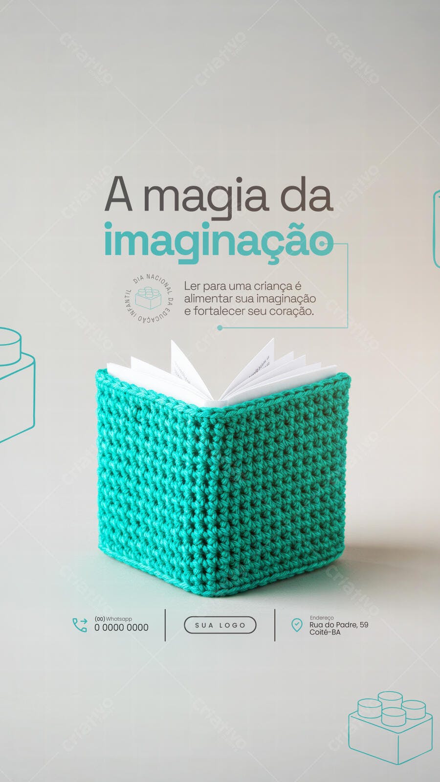 Flyer Dia Nacional da Educação Infantil PSD Editável