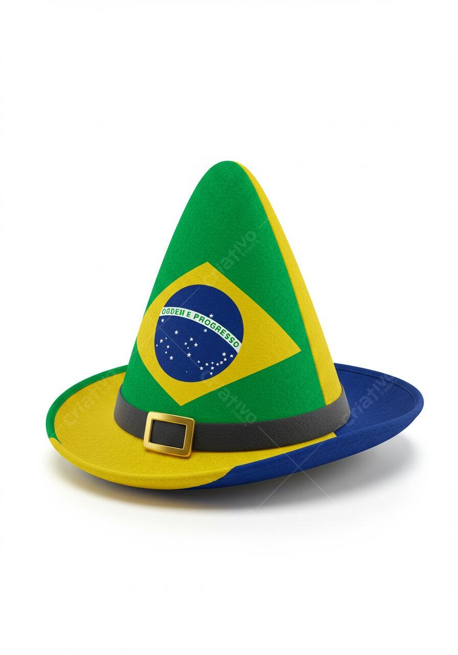 Chapéu de bruxo com bandeira do Brasil