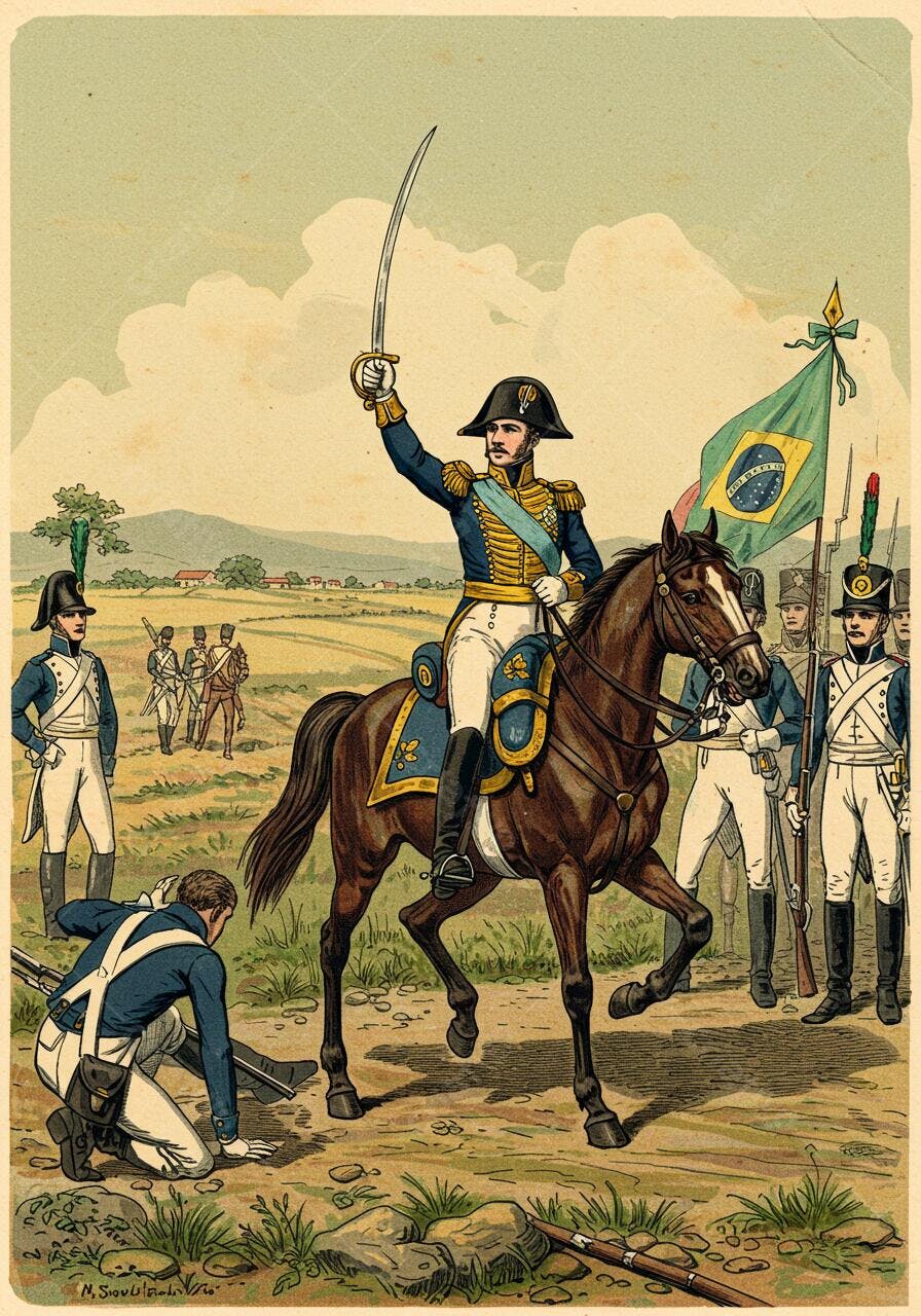 General Brasileiro a Cavalo no Campo de Batalha