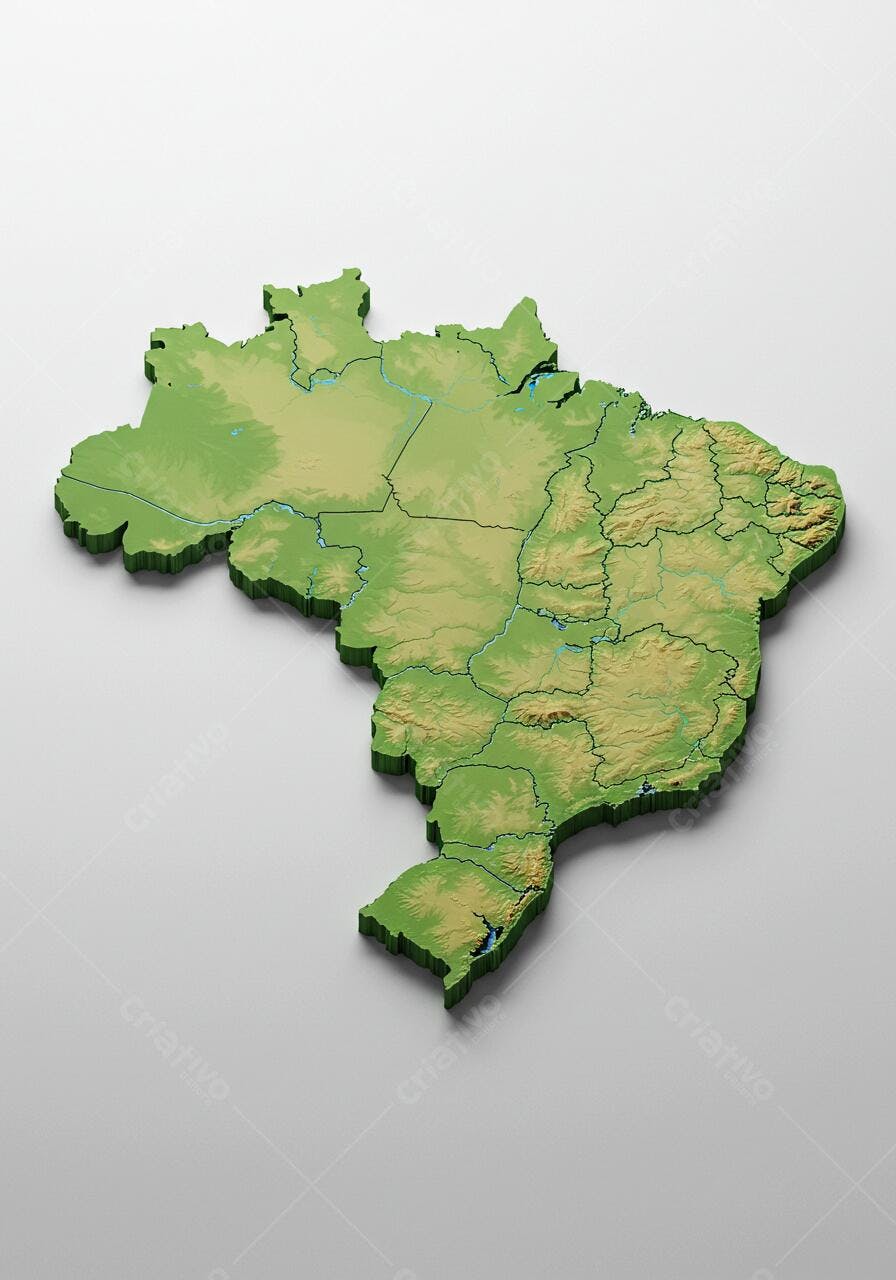 Mapa em relevo do Brasil