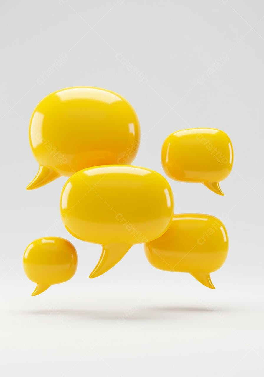 Balões de conversa amarelos flutuando