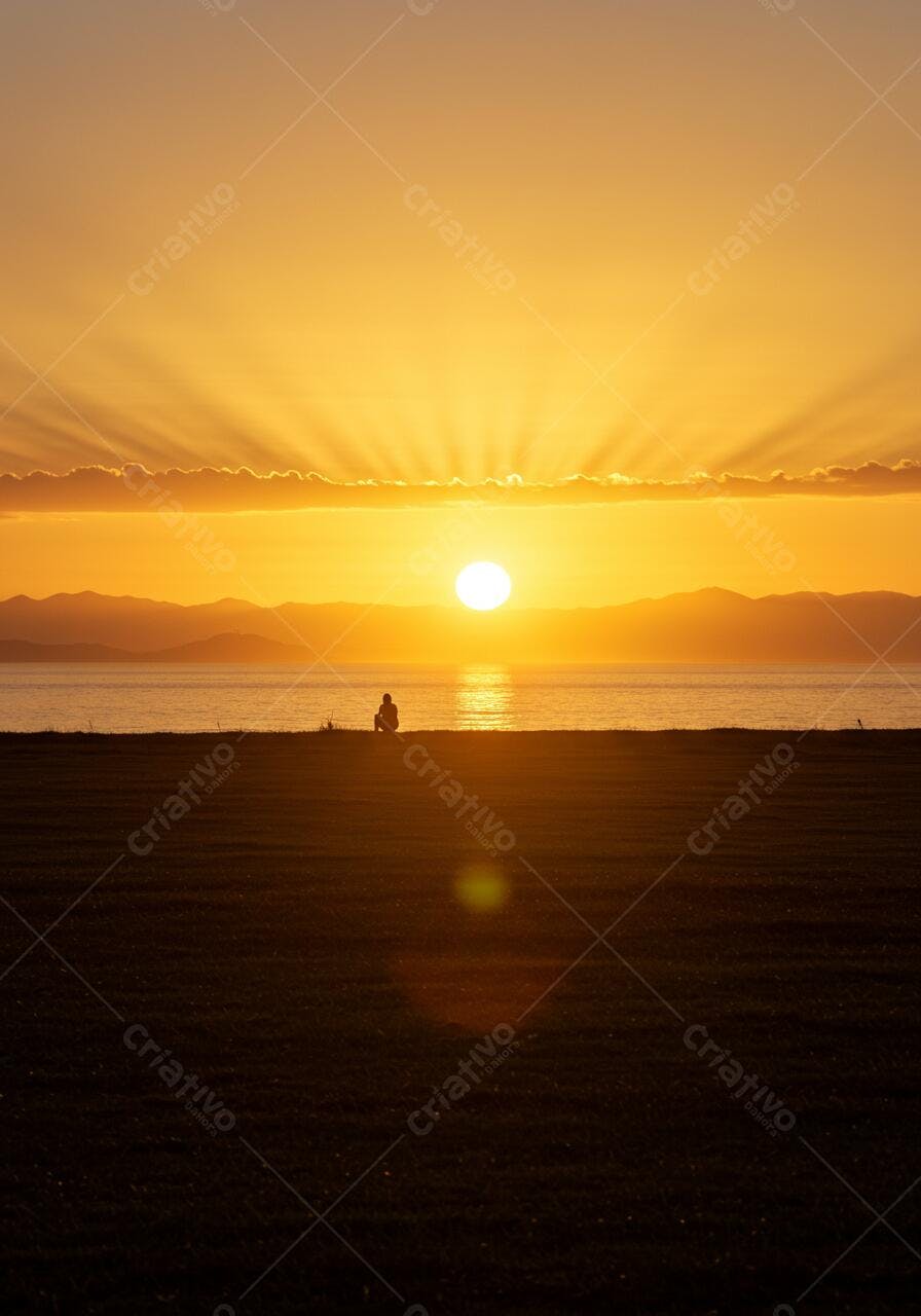 Silhueta ao Pôr do Sol Laranja