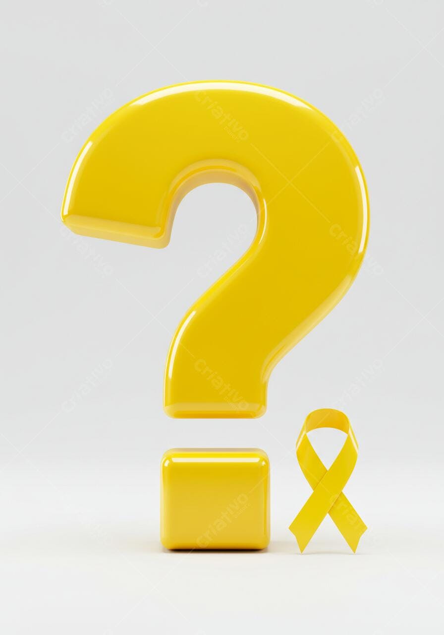 Ponto de Interrogação Amarelo com Fita