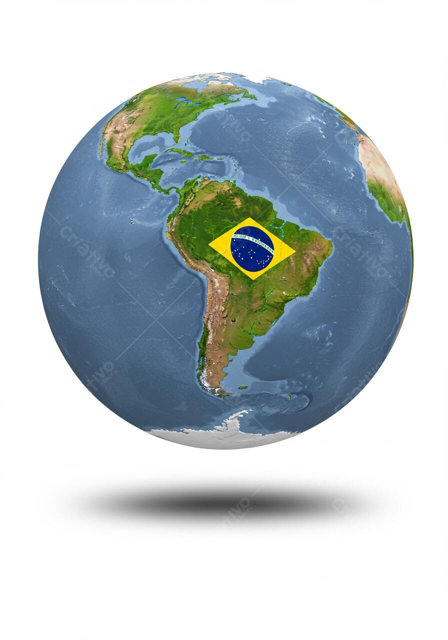Planeta Terra com destaque para o Brasil