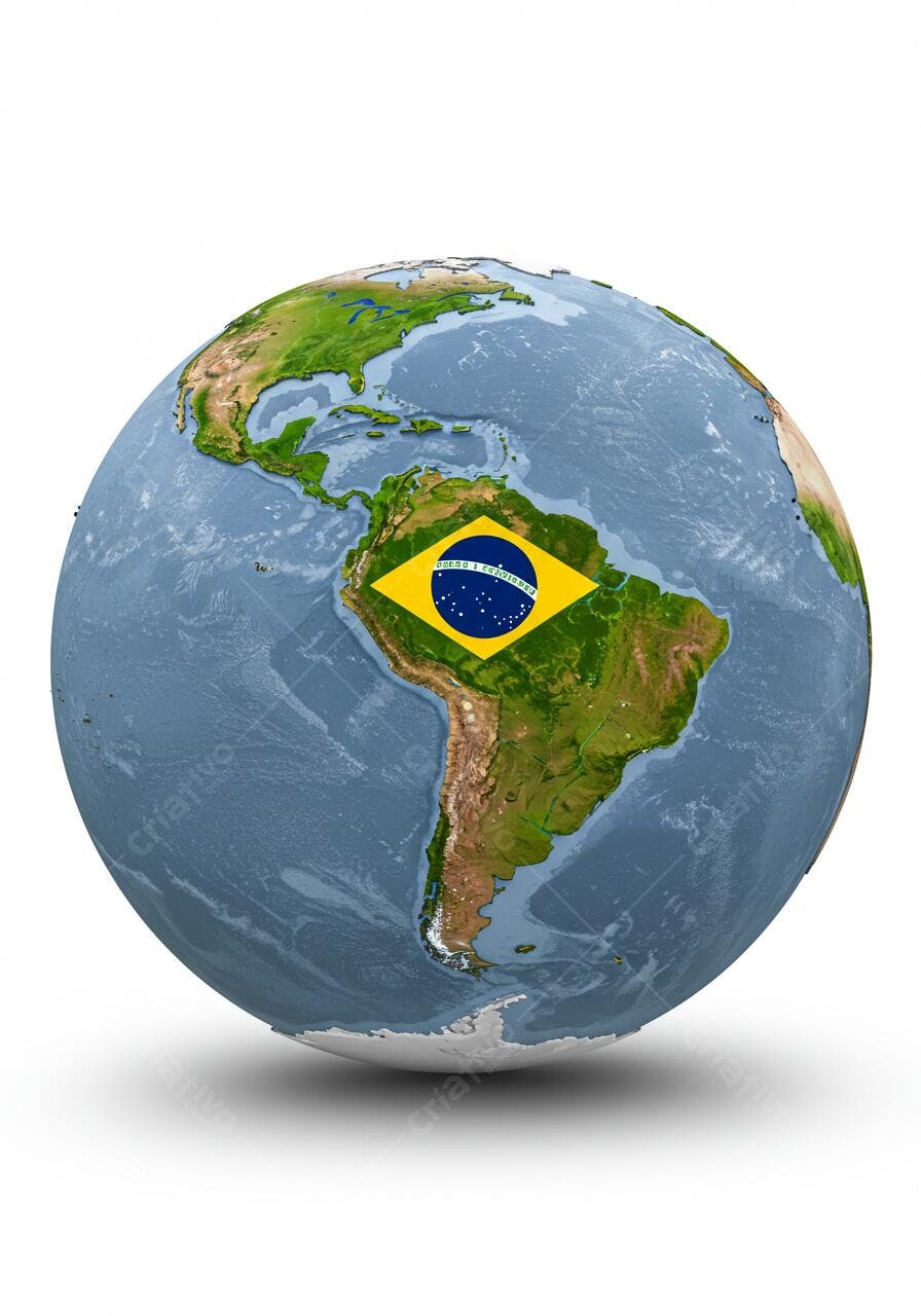 Planeta Terra com destaque para o Brasil