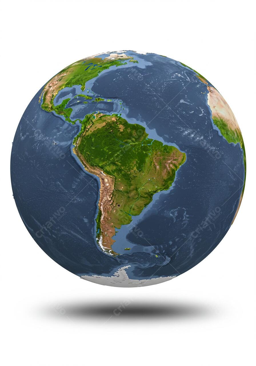Planeta Terra vista do espaço com foco nas Américas