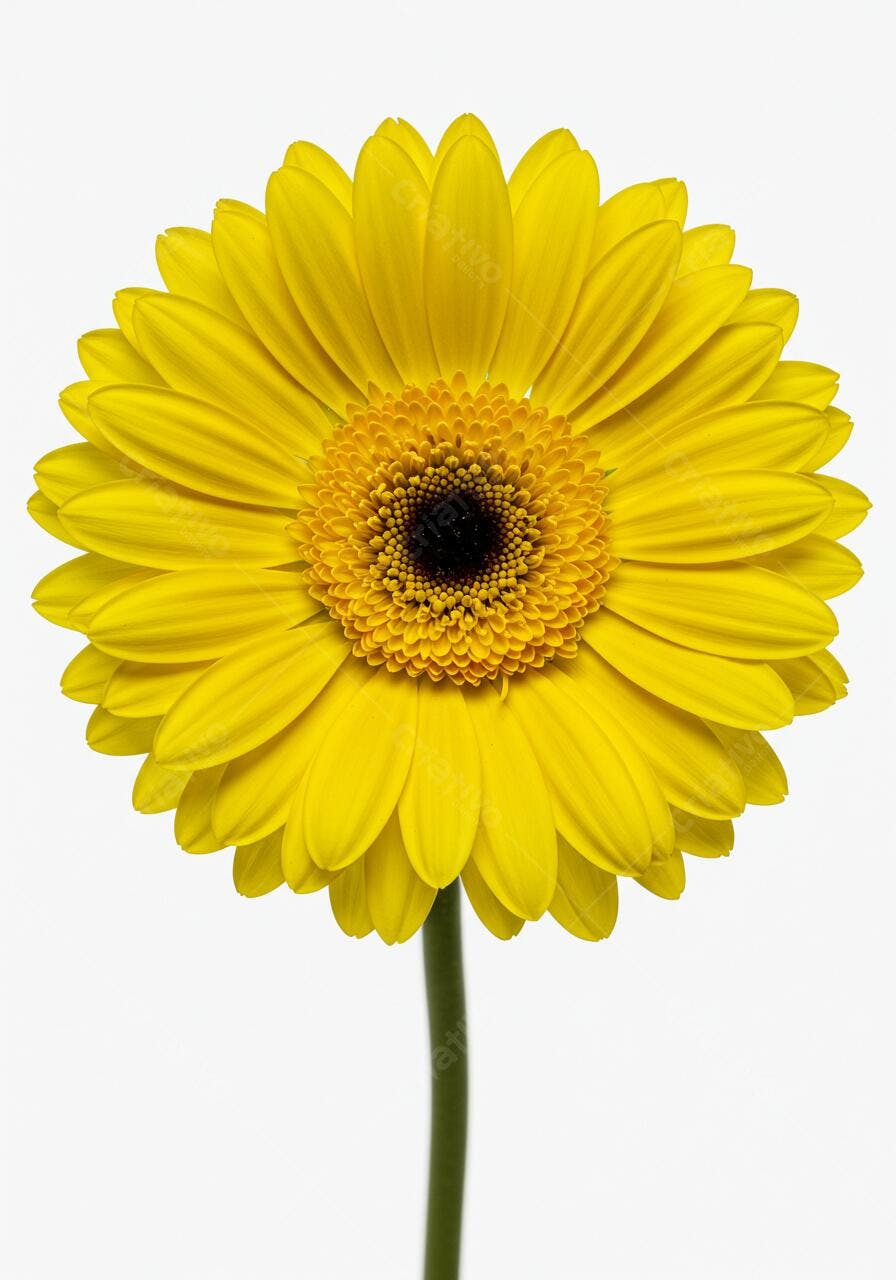 Gerbera Amarela isolada fundo branco