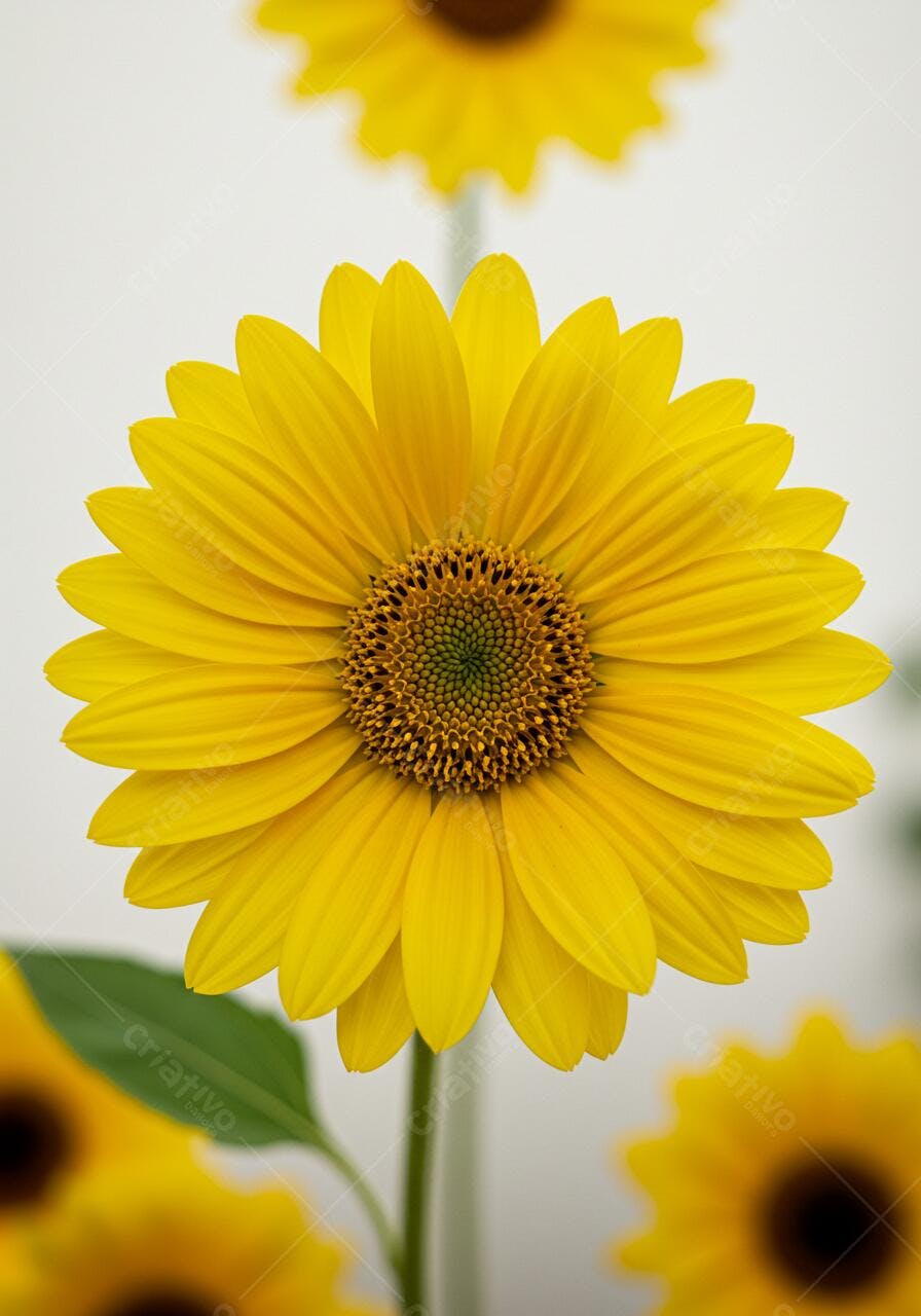 Girassol amarelo vibrante em foco
