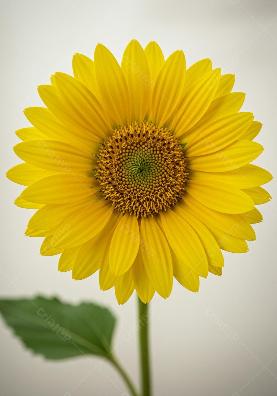 Girassol amarelo vibrante fundo claro