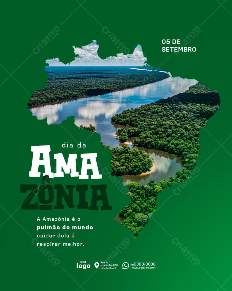 Flyer Dia da Amazônia 05 de Setembro PSD Editável