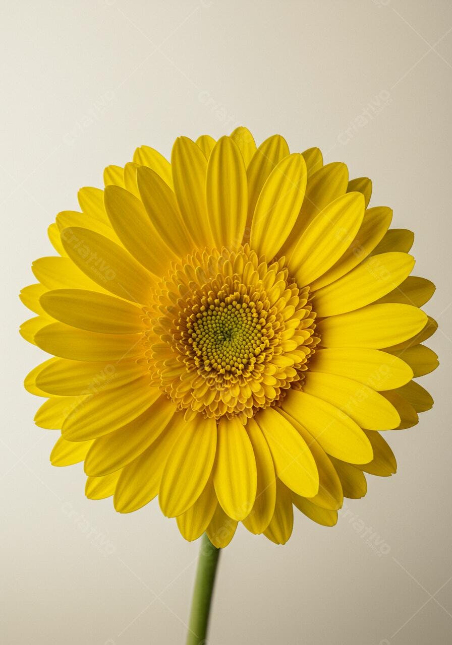 Gerbera amarela isolada fundo claro