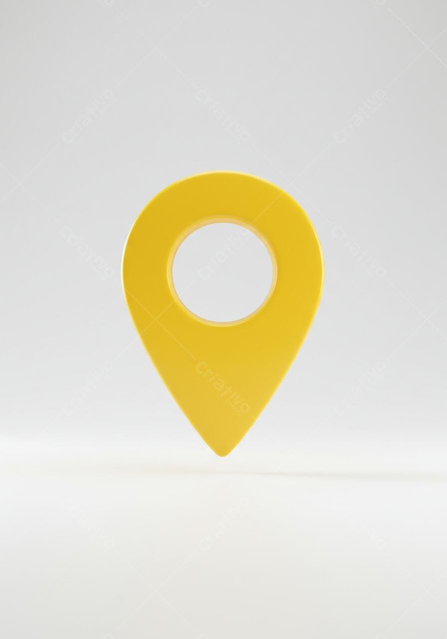 Marcador de localização amarelo 3D