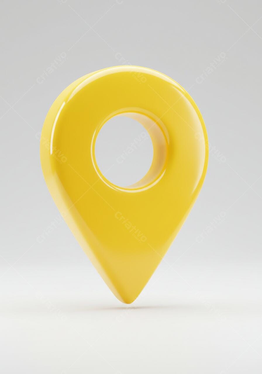 Marcador de localização amarelo 3D