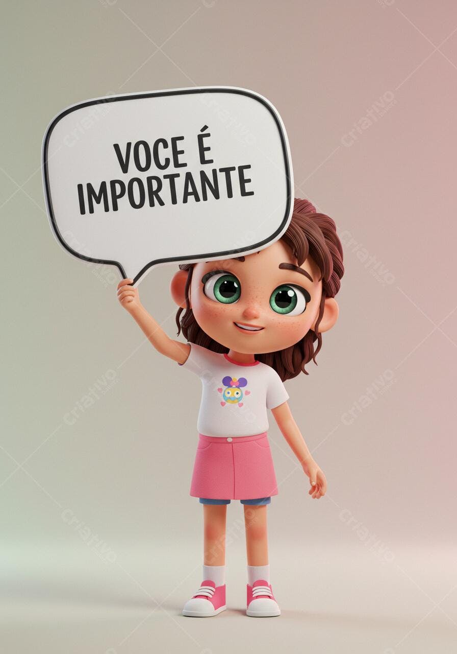 Menina segurando cartaz Você é Importante