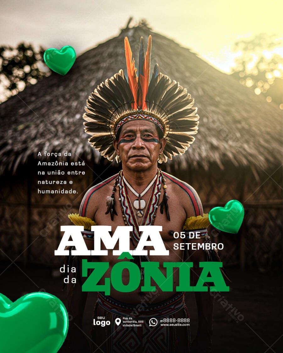 Flyer Dia da Amazônia PSD Editável